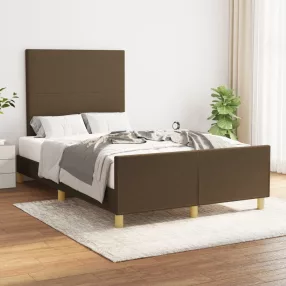 sötétbarna szövet ágykeret matrac nélkül 120x200 cm