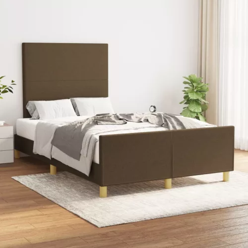 sötétbarna szövet ágykeret matrac nélkül 120x200 cm