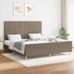   vidaXL tópszínű szövet ágykeret matrac nélkül 160 x 200 cm