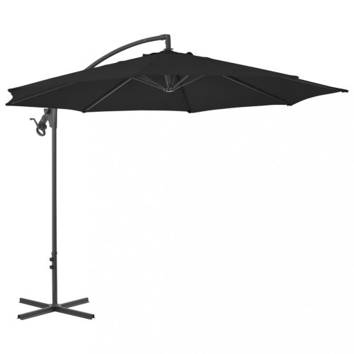  fekete konzolos napernyő acélrúddal 300 cm