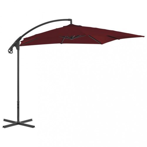 Bordó konzolos napernyő acélrúddal 250 x 250 cm