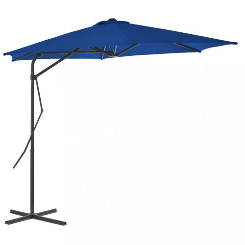 Kék kültéri napernyő acélrúddal 300 x 230 cm