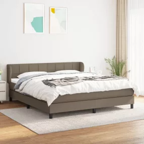   vidaXL tópszínű szövet rugós ágy matraccal 160 x 200 cm