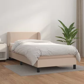   vidaXL cappuccino színű műbőr rugós ágy matraccal 100 x 200 cm