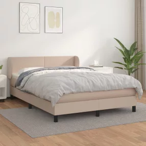   vidaXL cappuccino színű műbőr rugós ágy matraccal 140 x 190 cm