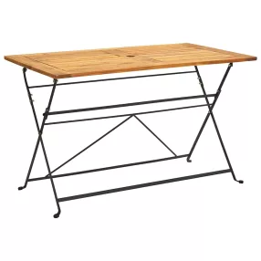   Tömör akácfa összecsukható kerti asztal 120 x 70 x 74 cm