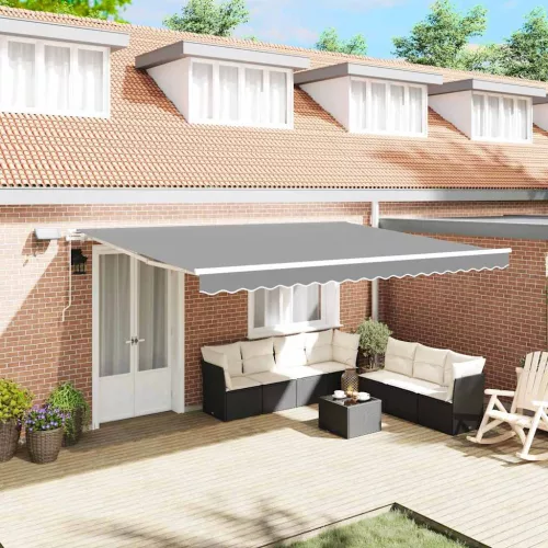 vidaXL Napernyő keret LED -es lámpákkal Fehér 450 × 300 cm Alumínium