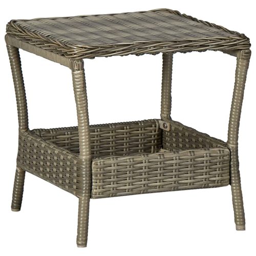  barna polyrattan kerti asztal 45 x 45 x 46,5 cm