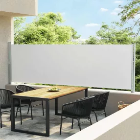   krémszínű kihúzható oldalsó terasz-napellenző 140 x 600 cm