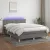 sötétszürke szövet rugós és LED-es ágy matraccal 140x190 cm