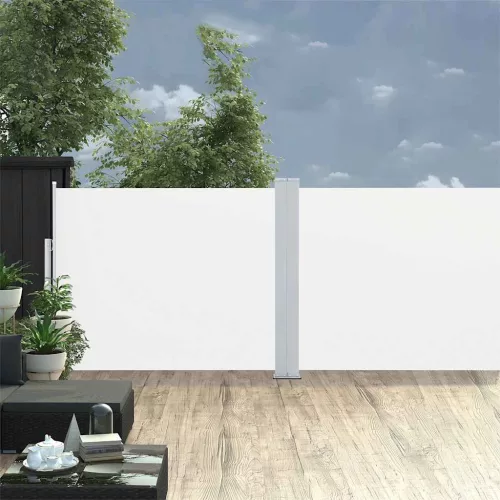 krémszínű kihúzható oldalsó terasz-napellenző 170 x 1200 cm