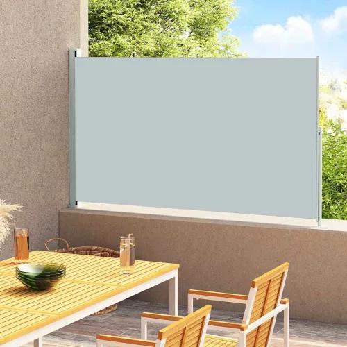 szürke behúzható oldalsó terasznapellenző 180 x 300 cm
