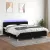 fekete szövet rugós és LED-es ágy matraccal 180 x 200 cm