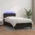 fekete műbőr rugós ágy matraccal és LED-del 90x190 cm