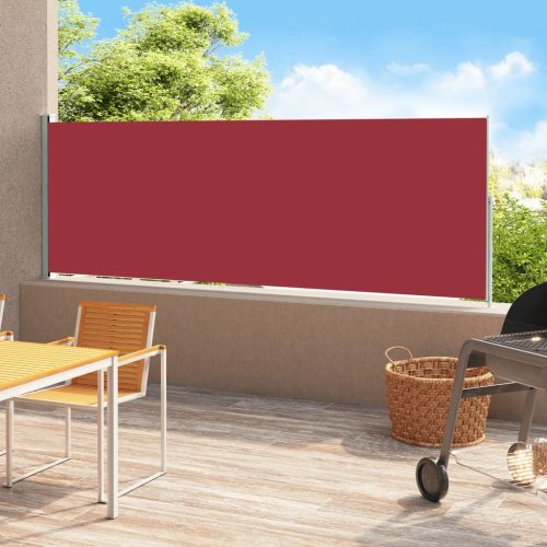  piros behúzható oldalsó terasznapellenző 180 x 500 cm