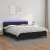 fekete műbőr rugós ágy matraccal és LED-del 160x200 cm