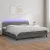 szürke műbőr rugós ágy matraccal és LED-del 200x200 cm