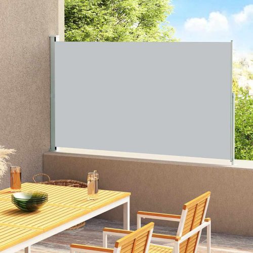 szürke behúzható oldalsó terasznapellenző 200 x 300 cm