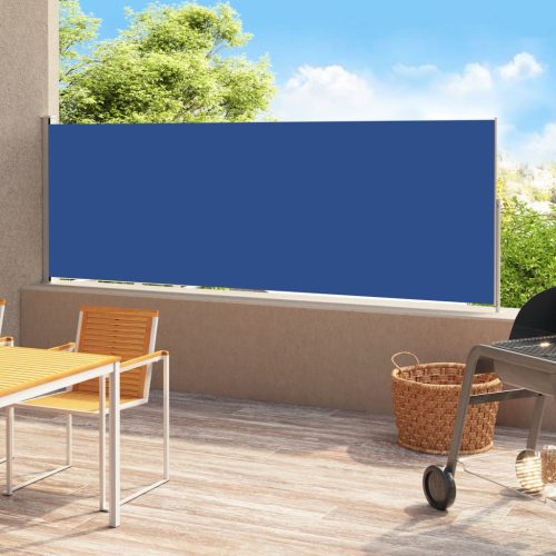 kék behúzható oldalsó terasznapellenző 200 x 500 cm