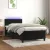 fekete bársony rugós és LED-es ágy matraccal 90x200 cm