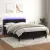 fekete bársony rugós és LED-es ágy matraccal 140x190 cm