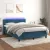 sötétkék bársony rugós és LED-es ágy matraccal 140x190 cm