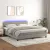 világosszürke bársony rugós és LED-es ágy matraccal 160x200 cm