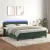 sötétzöld bársony rugós és LED-es ágy matraccal 160x200 cm