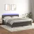sötétszürke bársony rugós és LED-es ágy matraccal 180x200 cm