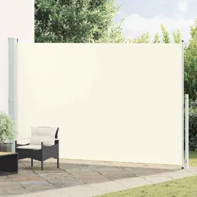   vidaXL krémszínű behúzható oldalsó terasznapellenző 220 x 500 cm