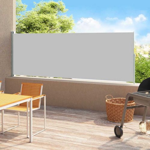 szürke behúzható oldalsó terasznapellenző 220 x 500 cm