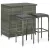 3 részes szürke polyrattan bárszett