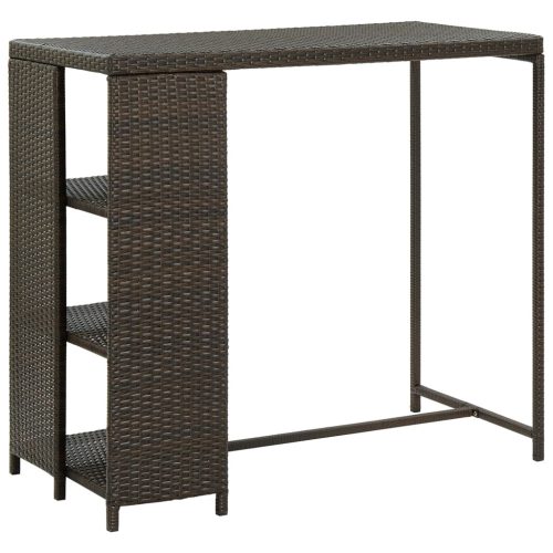 Barna polyrattan kerti tárolóláda 120 x 60 x 110 cm