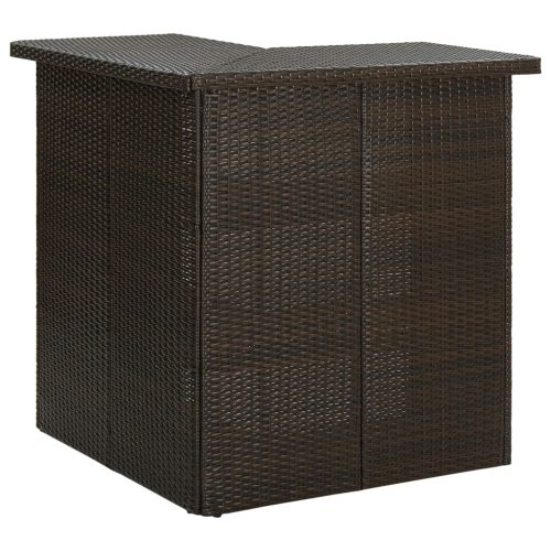 barna polyrattan sarok bárasztal 100 x 50 x 105 cm