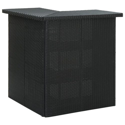 Fekete polyrattan sarok bárasztal 100 x 50 x 105 cm