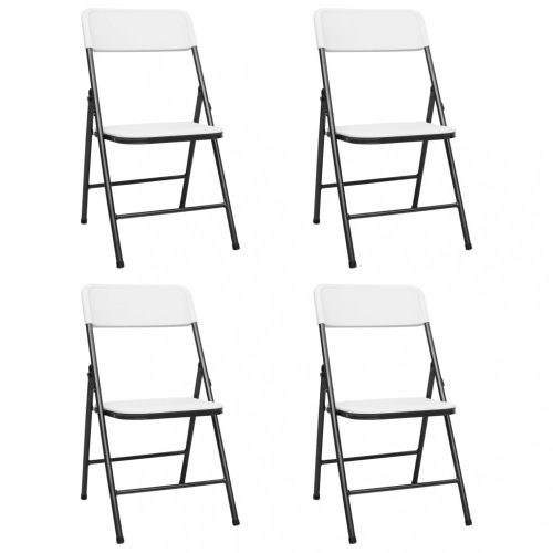 4 db fehér HDPE összecsukható kerti szék