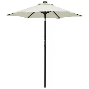   vidaXL homokszínű alumínium napernyő LED-világítással 200 x 211 cm
