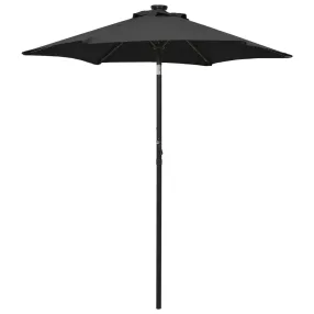   vidaXL fekete alumínium napernyő LED-világítással 200 x 211 cm