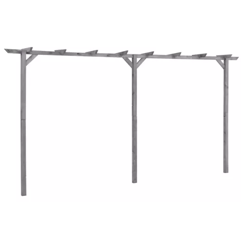 Szürke impregnált fenyőfa kerti pergola 400 x 40 x 205 cm