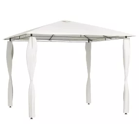   Krémszínű pavilon oszlop takarókkal 3 x 3 x 2,6 m 160 g/m²