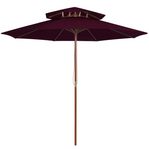  bordóvörös kétszintes napernyő farúddal 270 cm