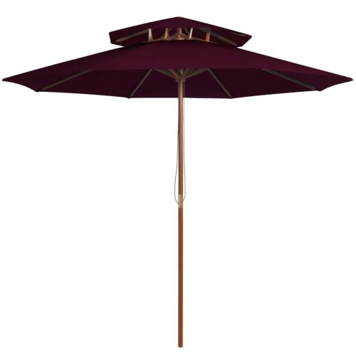 bordóvörös kétszintes napernyő farúddal 270 cm