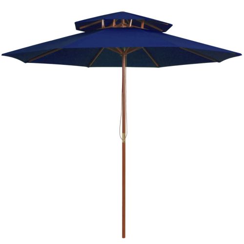  kék kétszintes napernyő farúddal 270 cm