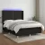 fekete szövet rugós és LED-es ágy matraccal 140x190 cm