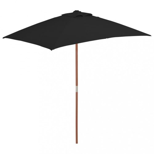 Fekete kültéri napernyő farúddal 150 x 200 cm