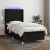 fekete szövet rugós és LED-es ágy matraccal 90x200 cm