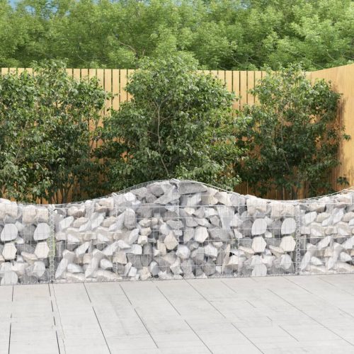 vidaXL 14 db íves horganyzott vas gabion kosár 200x30x60/80 cm