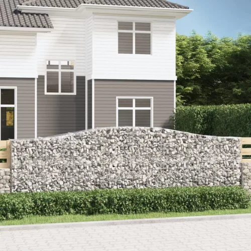 10 db íves horganyzott vas gabion kosár 400x50x120/140 cm
