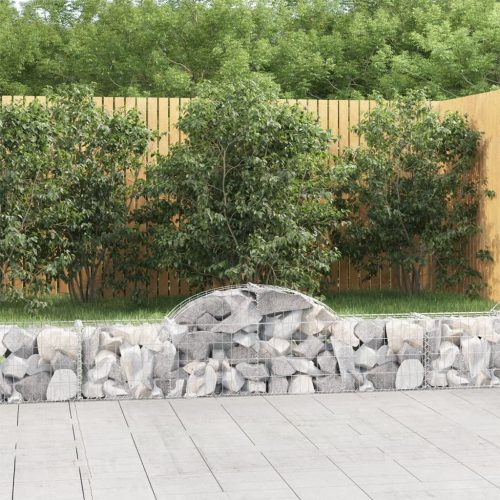 6 db íves horganyzott vas gabion kosár 200x30x40/60 cm