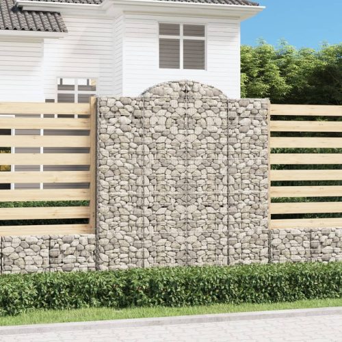  3 db íves horganyzott vas gabion kosár 200x30x220/240 cm